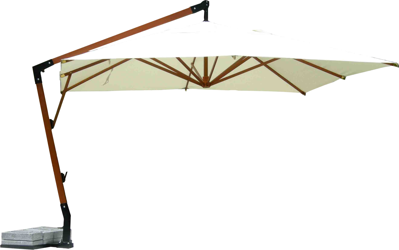 Sombrilla de poste lateral de madera cuadrada CORSA