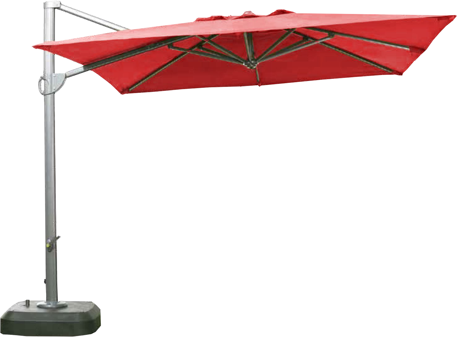 ZENI Sombrilla de Poste lateral o sombrilla colgante con Tela Sunbrella Roja