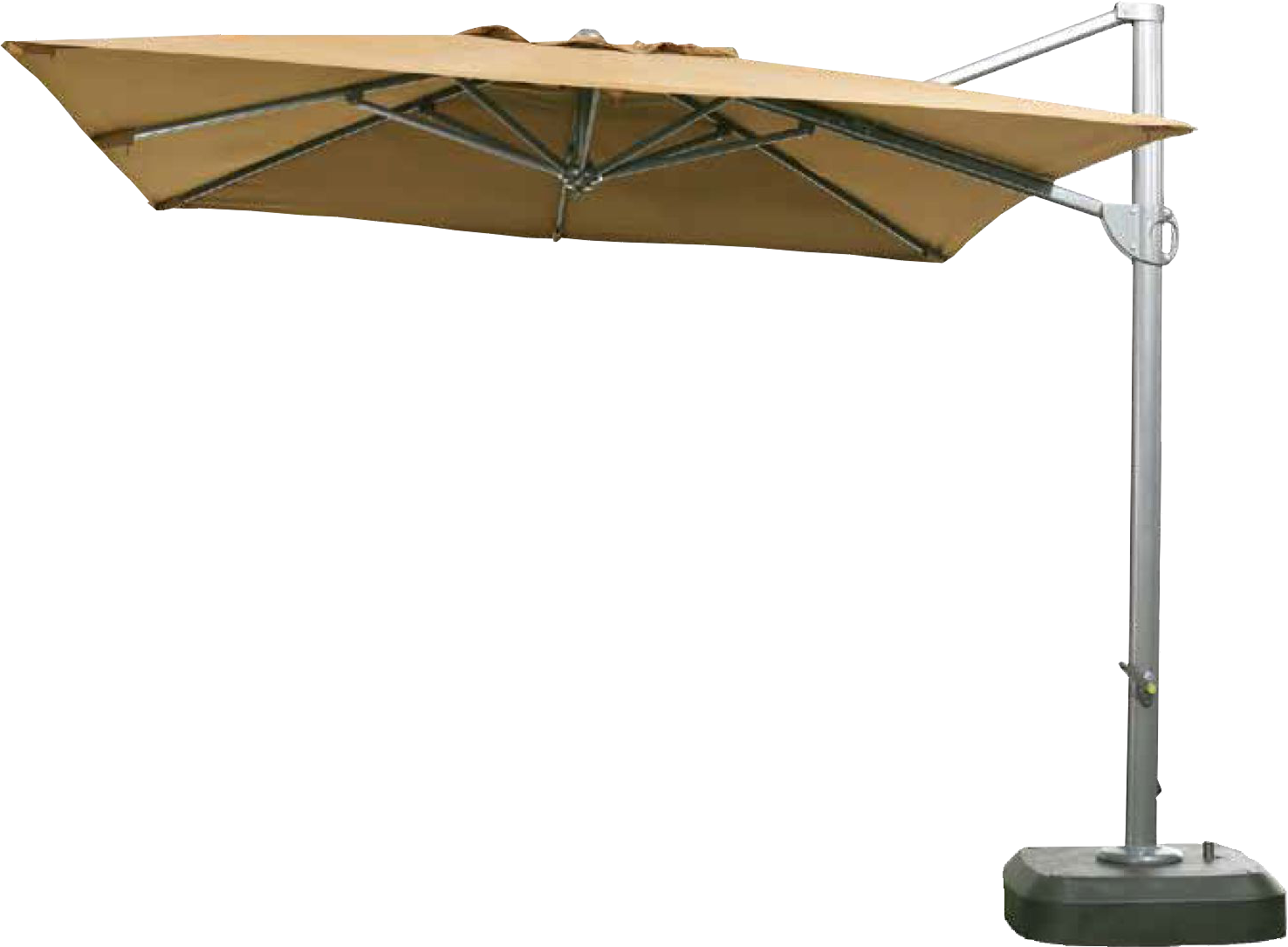ZENI Sombrilla colgante cuadrada de aluminio con Tela sunbrella antique beige